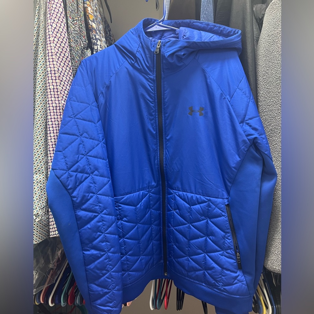 Under Armour Royal Blue Quilted Hooded Puffer Jacket